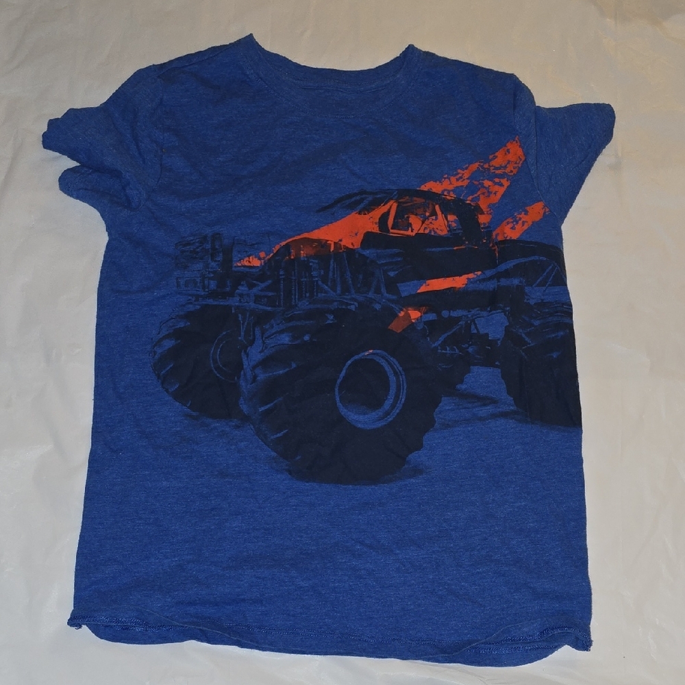 Cat & Jack Monster Truck Blue Tee XL (16)